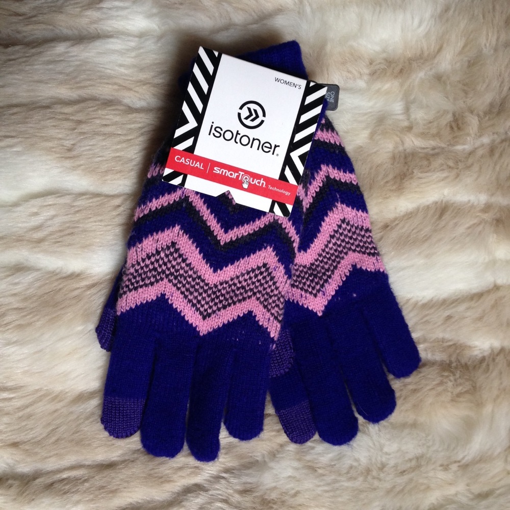 NWT Isotoner Chevron Tech Gloves
